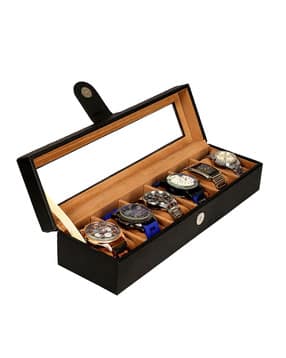 leather world Unisex 6 Slots Watch Organiser Box-picture-29