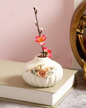 Embellished Ceramic Flower Vase