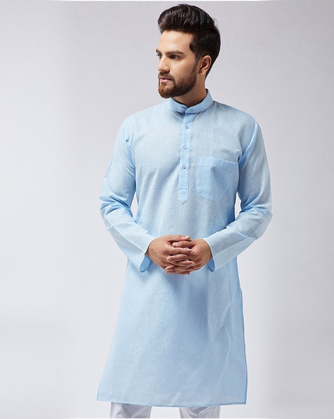 Sojanya Solid Kurta with Band Collar