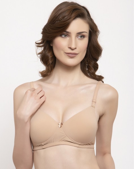 Buy PrettyCat Padded 3/4Th Coverage T-Shirt Bra - Beige at Rs.360 online