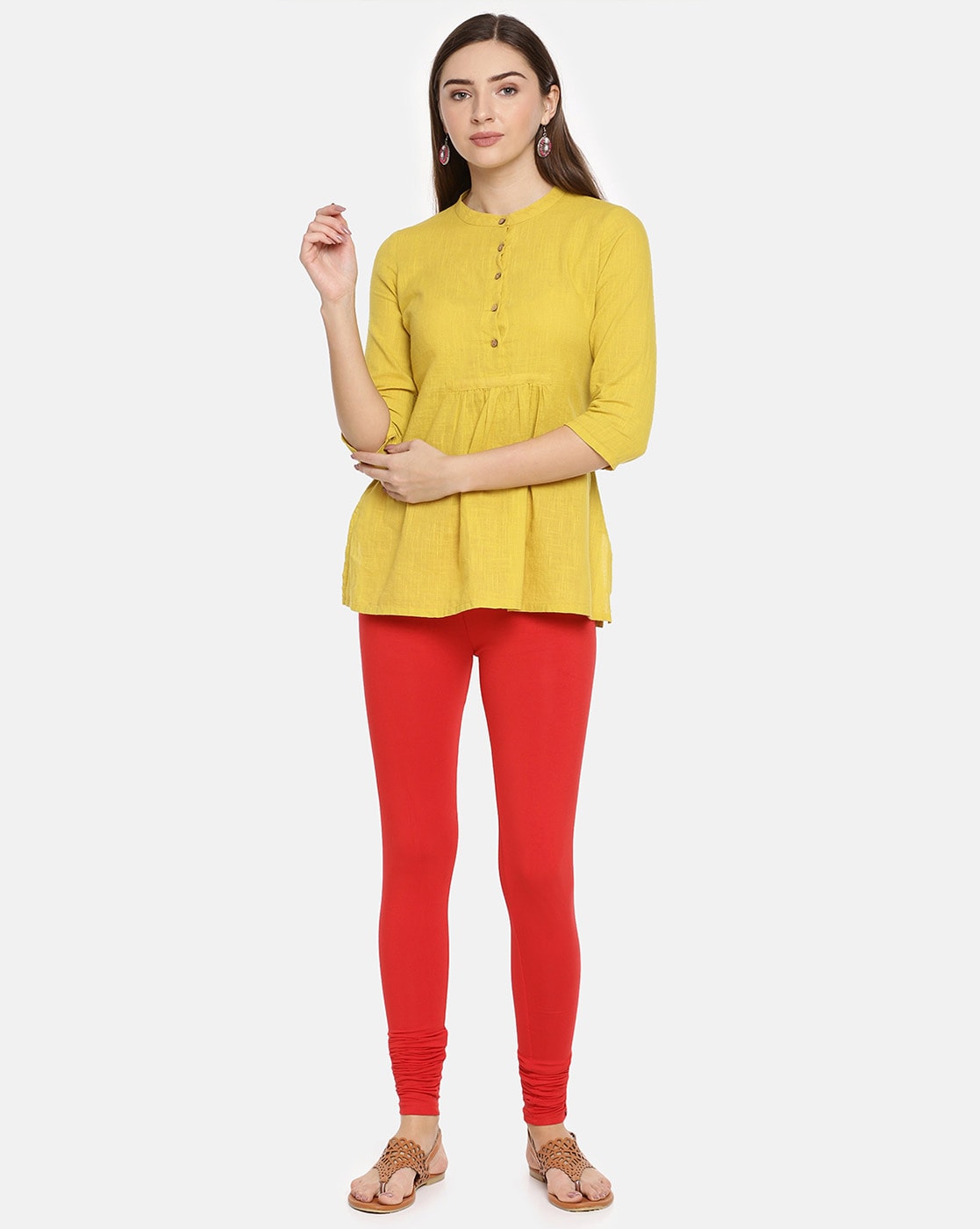Buy Yellow Kurta With Printed Yoke Online - W for Woman