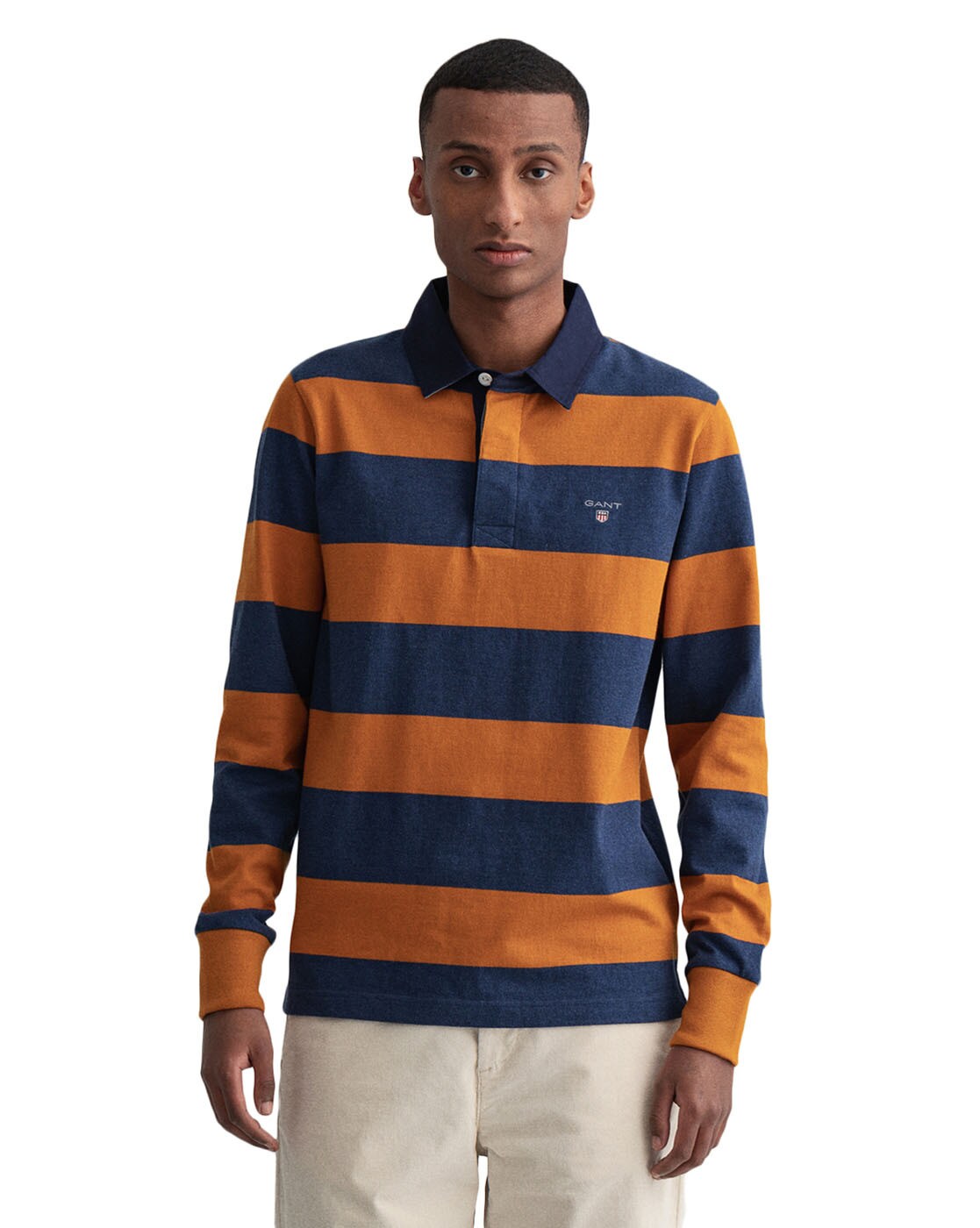 Gant striped clearance polo