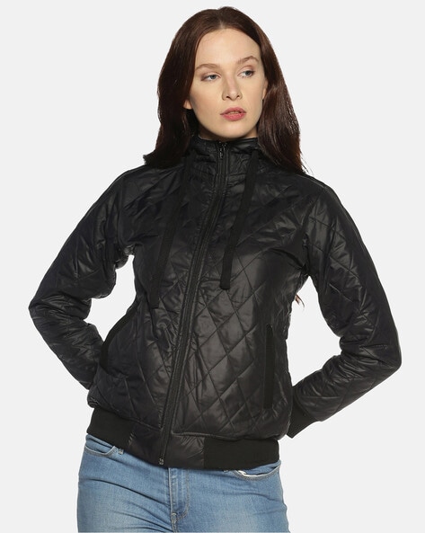 Womens Black Leather Jacket with Hood | Get Extra Discount – Decrum