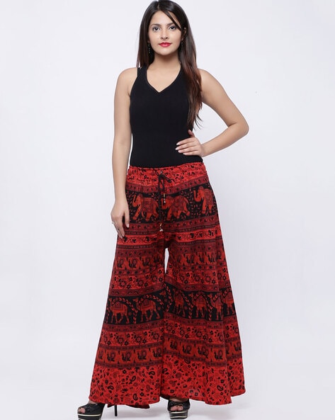 Buy Sadda Fashion SF Women's Regular Fit Palazzo Rayon Fabric Plazzo Pants|  Palazzo for Girls (Red) at Amazon.in