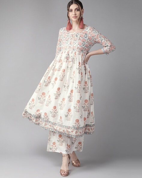 Buy BG FASHION CLUB Women's Plus Size Rayon Floral Printed Anarkali Kurti  (XL, White) at Amazon.in