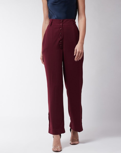 High Waist Ladies Maroon Ankle Length Cotton Pant, Skin Fit, Waist Size:  28.0 at Rs 200/piece in Satara