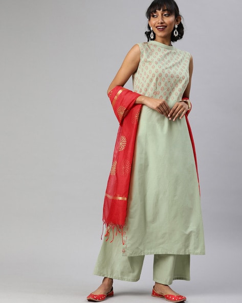 Indian Palazzo Kurta Dupatta Set Rakhi Special Flared Kurti Designer Salwar  Suit  eBay
