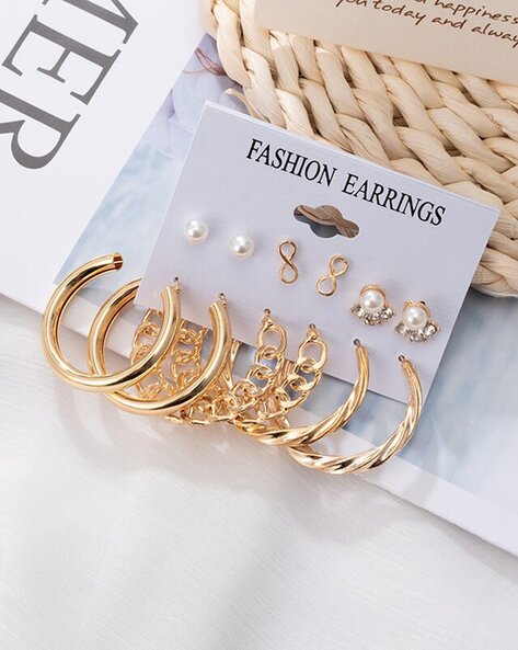 Volity 6 Pairs Earrings Set for Women, Simple Stud Earrings Hoop Earrings  for Girls Women Gold Earrings Jewelry Birthday Valentine's Day Gifts -  Walmart.com