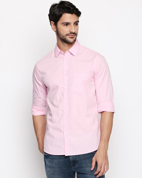 LastInch Men Pink Stripes Short Kurta | Sizes 36 to 56