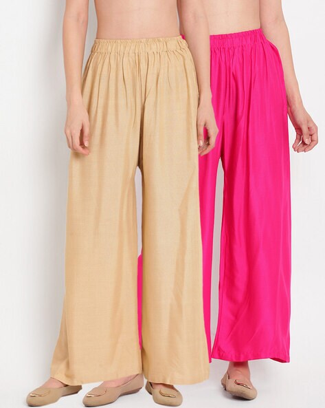 Pack of 2 Full Length Flared  Palazzos Price in India