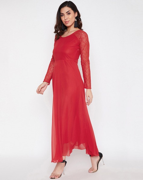 Occasions  Beaded Red Lace Evening Dress HK  DBR Weddings