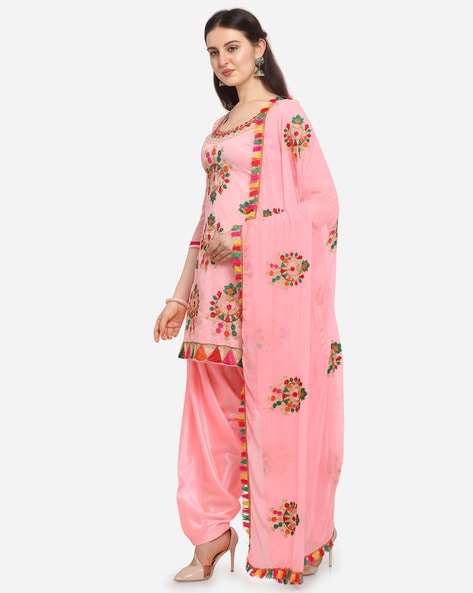 Buy Pink Dress Material for Women by Ethnic Junction Online