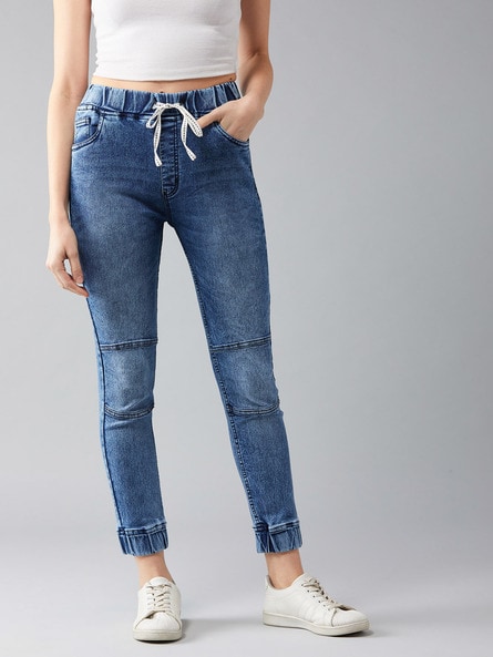 DOLCE CRUDO Women Blue Skinny Fit High-Rise Clean Look Stretchable Jeans