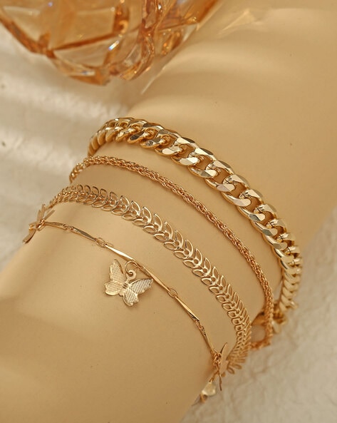 MEDIUM GOLD WIRE WRAPPED BRACELETS WITH EMBOSSED PATTERNS (3 styles) –  Twisted Wire Designs