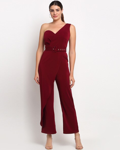 Maroon on sale formal jumpsuit