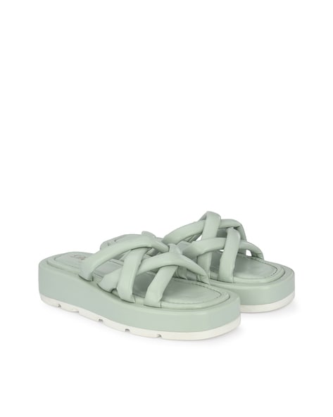 Mint green 2025 platform sandals