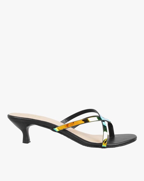 Buy Black Heeled Sandals for Women by Mochi Online Ajio