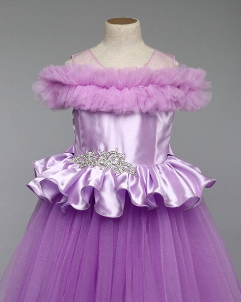 Purple 2024 net frocks