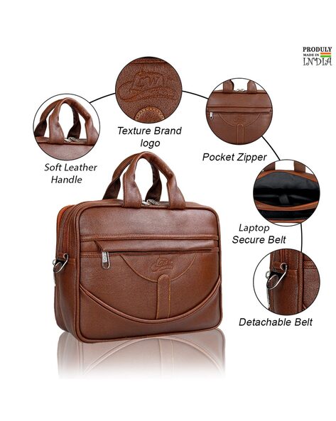 WILDHORN Laptop Bags : Buy WILDHORN Brown Leather Laptop Messenger Bag for  Men| Padded Laptop Compartment |Office Bag Online | Nykaa Fashion