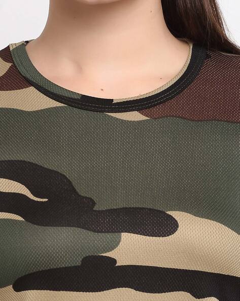 Camouflage t shirt on sale h&m