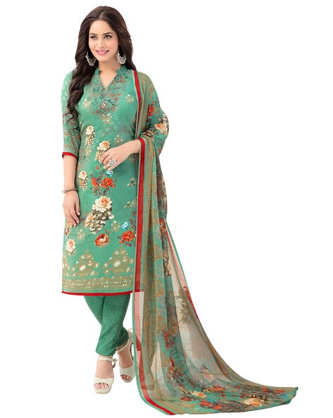 Pista green churidar on sale material