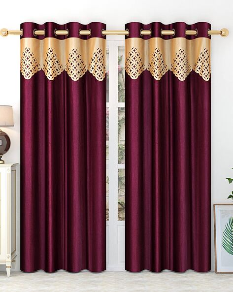 Buy Burgundy Curtains & Accessories for Home & Kitchen by Homefab India  Online