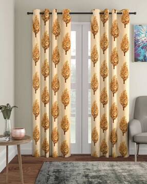 Set of 2 Leaf Print Door Curtains-image-42