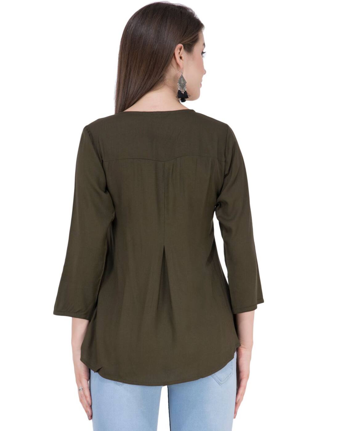 Buy Olive Tops for Women by SAAKAA Online | Ajio.com