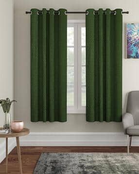 cortina eyelet curtain Pack of 2 Micro Print Window Curtains-picture-50