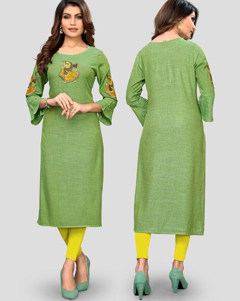 Buy Green Kurtis & Tunics for Women by ANAITA Online | Ajio.com