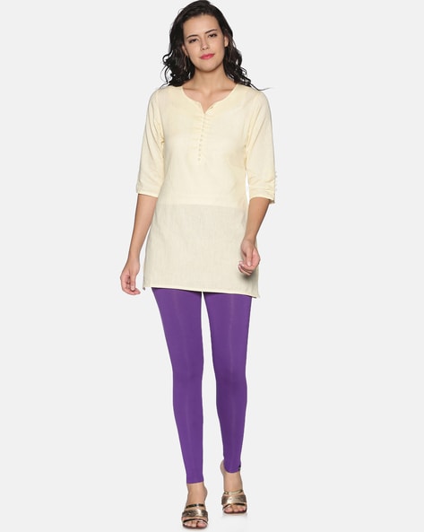 Neeru's D Purple Color Lycra Fabric Leggings – neerus-india