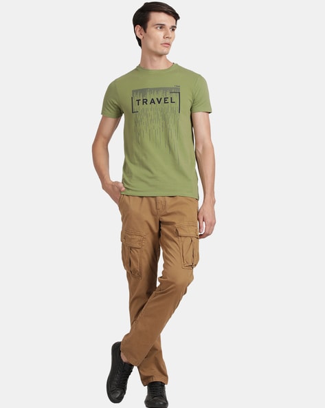 Buy T Base Men Olive Green Tapered Fit Solid Chinos - Trousers for Men  7641233 | Myntra