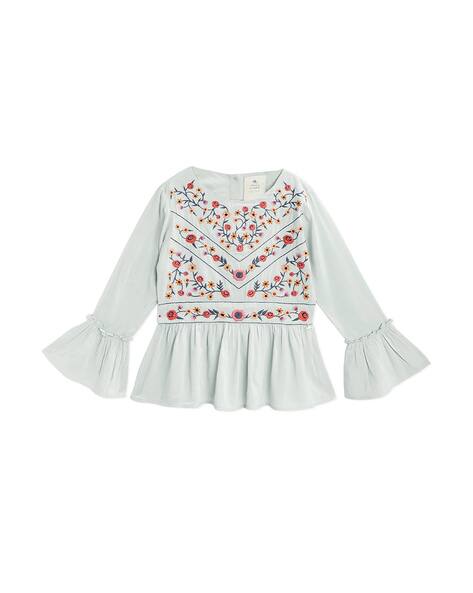 Cherry Crumble by Nitt hyman Floral Embroidered Full Sleeves Top