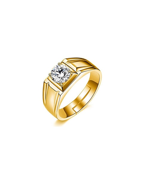 Dazzling Single Stone Diamond Finger Ring For Men
