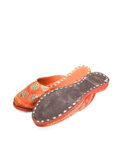 Floral Print Stylised-Toe Mules