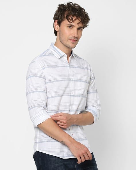 Striped Shirt with Patch Pocket