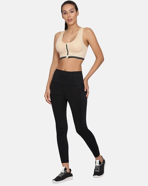 Sports Bra with Zip Accent