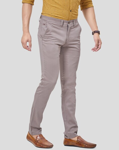 Buy Oxemberg Grey Slim Fit Formal Trousers - Trousers for Men 1027177 |  Myntra