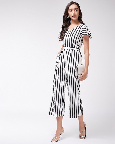 H and hot sale m striped jumpsuit