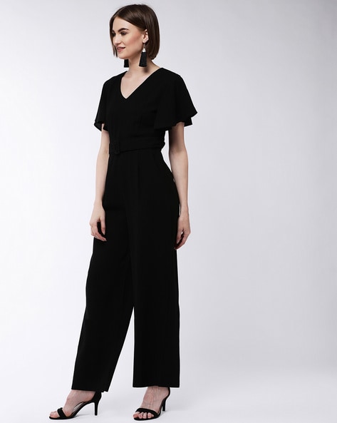 Belted Short Sleeve Jumpsuit