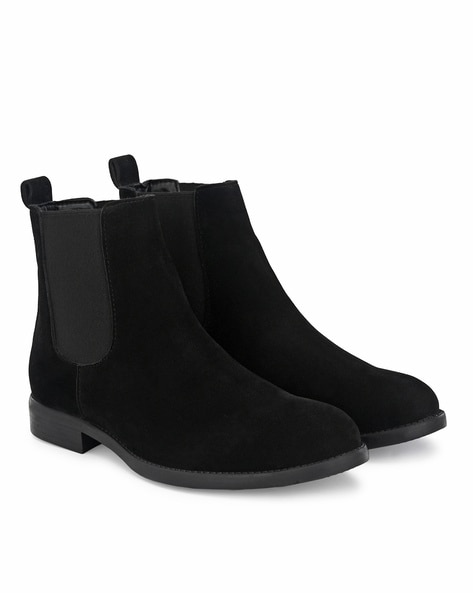 Hirels Textured Mid-Calf Chelsea Boots