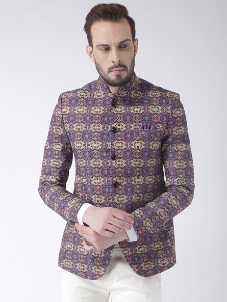 Mandarin collar shop blazer mens