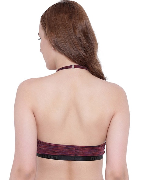 Goddess open-back mock-neck bra