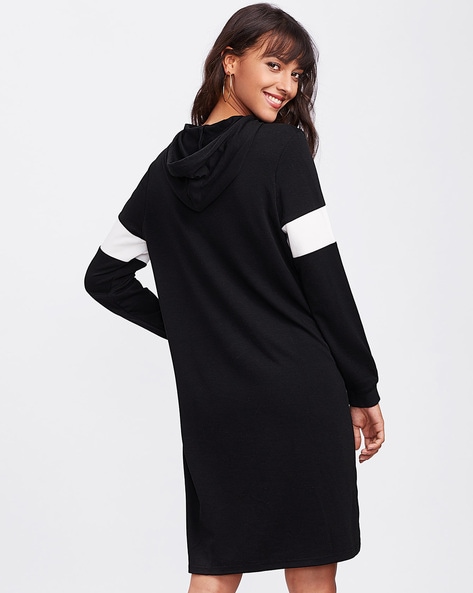 Utrec Black | Long Sleeve Hooded Dress