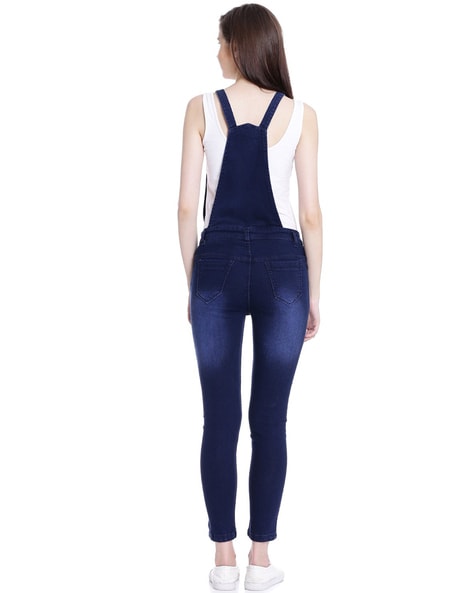 Buy Broadstar Grey Denim Solid Casual Dungaree For Women (1225GREY-32) at  Amazon.in