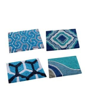 aazeem Set of 4 Anti Skid Cotton Door Mat 16"x24"-picture-42
