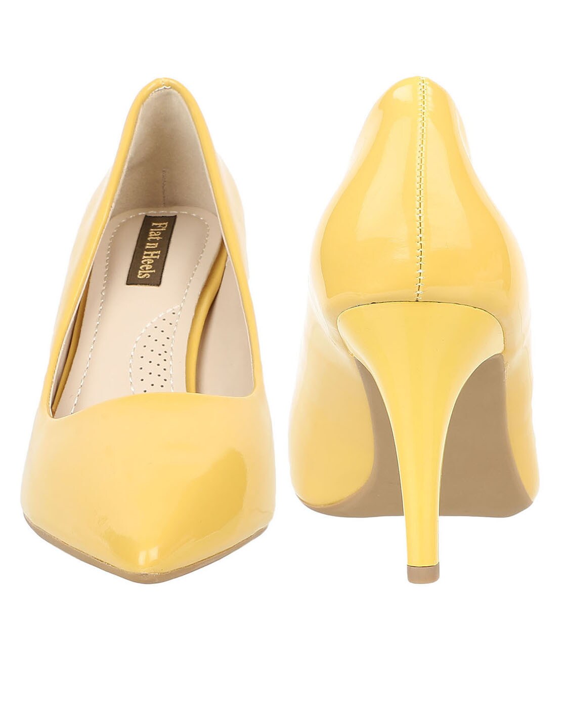 Buy Saint G Yellow Leather Block Pumps With Laser Cuts - Heels for Women  17731030 | Myntra