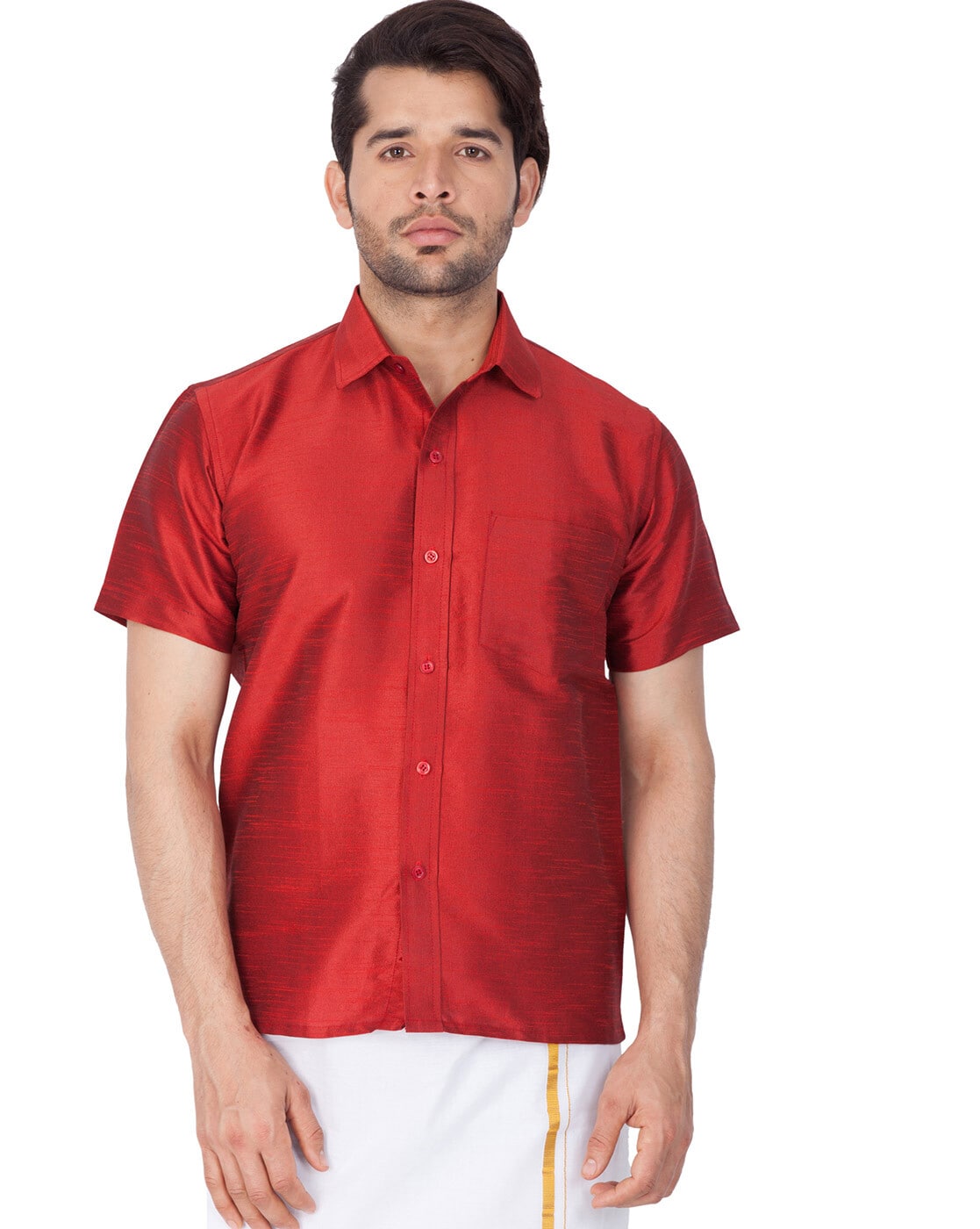 Maroon silk 2024 shirt mens