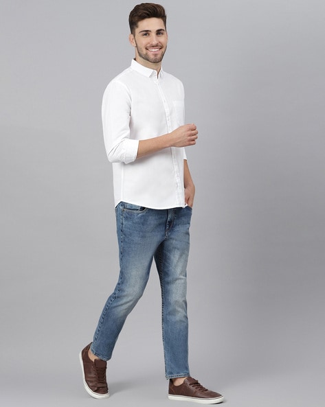 Discover 74+ white shirt and denim latest