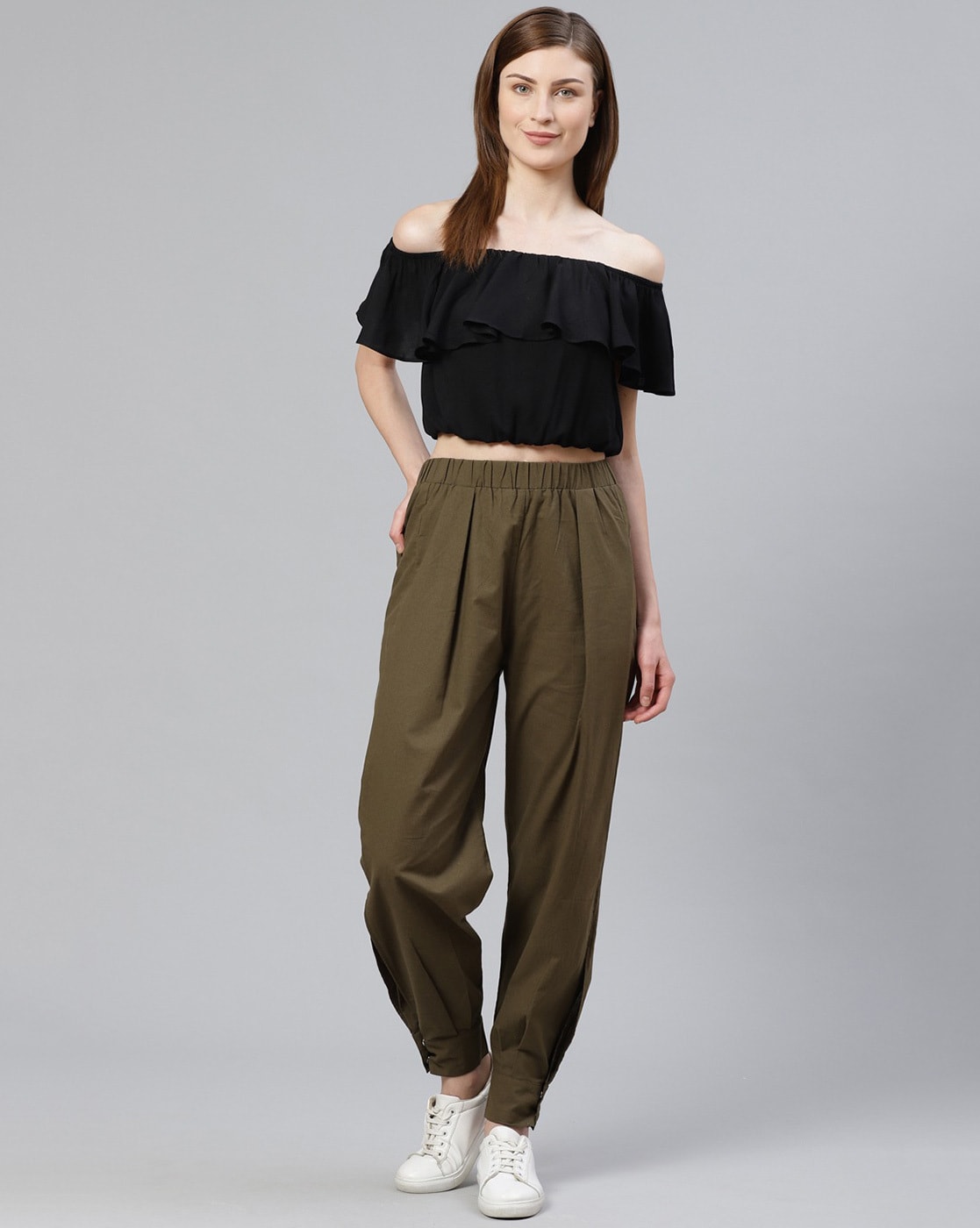 Buy Olive Track Pants for Women by ORCHID BLUES Online